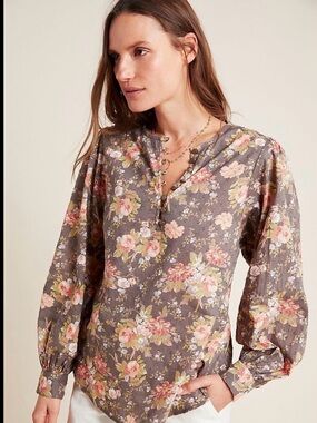 Anthropologie Floral Boho Blouse